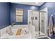 Relaxing bathroom with soaking tub, glass shower and modern fixtures at 194 Canada Dr, Statesville, NC 28677