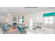 Open-concept kitchen with stainless steel appliances, a breakfast bar, and access to a living area at 201 Giant Oak Ave, Statesville, NC 28677