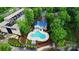 Overhead view of community pool, lake, and marina, showcasing the prime location and amenities at 21300 Crown Lake Dr, Cornelius, NC 28031