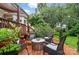 Wooden deck features comfortable seating surrounded by lush greenery, perfect for relaxation at 21300 Crown Lake Dr, Cornelius, NC 28031