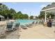 Community pool with multiple lounge chairs surrounding the pool at 2137 Midnight Blue Ln, Fort Mill, SC 29708