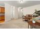 Spacious living room with neutral carpet and a brown leather sofa at 2137 Midnight Blue Ln, Fort Mill, SC 29708