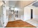 Spacious foyer with staircase and hardwood floors at 2235 Legacy Oak Dr, Waxhaw, NC 28173
