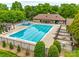 Large community swimming pool with separate kiddie area and plenty of lounge chairs for relaxation at 2235 Legacy Oak Dr, Waxhaw, NC 28173