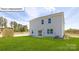 Large backyard featuring lush green grass and back of home with sliding glass doors and plenty of natural light at 3018 Sassafras Trl, Gastonia, NC 28056