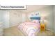 Bedroom with a rainbow themed decor, a pastel bed, and carpet flooring at 3018 Sassafras Trl, Gastonia, NC 28056