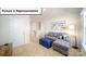 Comfortable bonus room with gray sofa, blue ottoman, and stylish decor at 3018 Sassafras Trl, Gastonia, NC 28056