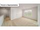 Bright bedroom with neutral carpeting, a window, and two doors at 3412 Lacebark Ln, Gastonia, NC 28056