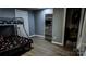 This bedroom features bunk beds and ample storage space with shelving, offering a practical and stylish design at 403 3Rd Nw St, Conover, NC 28613