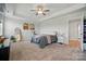 Spacious bedroom with walk-in closet, natural light, and ceiling fan at 4321 Hornyak Dr, Monroe, NC 28110