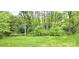 Lush backyard featuring mature trees and dense shrubs offering privacy and a natural setting at 440 27Th Street Sw Pl, Hickory, NC 28602