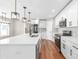 New kitchen features white cabinets, stainless appliances, and a large center island at 640 Central Nw Dr, Concord, NC 28027