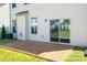 Home's backyard features a wooden deck and sliding glass doors at 726 Centennial St, Gastonia, NC 28056