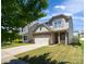 Well-kept two-story home featuring a stone facade, a two-car garage, and a beautifully maintained front lawn at 726 Centennial St, Gastonia, NC 28056