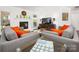 Inviting living area with stylish decor, a fireplace, and comfortable sofas arranged around a glass table at 901 Southland Rd, Huntersville, NC 28078