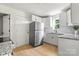 Beautiful kitchen featuring stainless steel appliances, white cabinets and granite countertops at 906 Church St, Kings Mountain, NC 28086