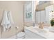 Cozy bathroom with white vanity, gold fixtures, and decorative accents at 1806 Asbury Hall Ct, Charlotte, NC 28209