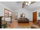 Bright and airy living room with vaulted ceilings and wood accents at 2202 Bearskin Ln, Monroe, NC 28110