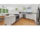 Beautiful kitchen with white cabinets, stainless steel appliances, and a view into the living room at 2311 Club Rd, Charlotte, NC 28205
