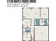 Detailed floor plan showcasing the layout of the home, including room dimensions and overall square footage at 3138 Maple Ridge Dr, Gastonia, NC 28052