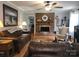 Inviting living room with a brick fireplace and hardwood floors at 854 Silver Fox Dr, Concord, NC 28025