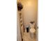 Cozy powder room with decorative accents and tiled floors at 854 Silver Fox Dr, Concord, NC 28025
