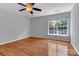 Bedroom with wood floors and ceiling fan at 1218 Faversham Ln, Rock Hill, SC 29730