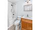 Bathroom featuring modern fixtures, white shower and light blue walls at 1260 Summer Ln, Salisbury, NC 28146