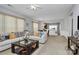 Bright and airy living room featuring plush sofas, a dark wood coffee table, and an open-concept design at 18020 Owl Ct, Indian Land, SC 29707
