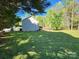 Spacious backyard with a lush green lawn, mature trees, and ample space for outdoor activities and relaxation at 400 Antlers Ct, Gastonia, NC 28052