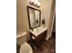 Bathroom with vanity, granite countertop, and tiled floors at 400 Antlers Ct, Gastonia, NC 28052