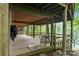 Spacious covered deck with seating, overlooking the yard with lush trees and lake views at 4749 16Th Street Ne Dr, Hickory, NC 28601