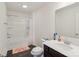 Cozy bathroom featuring a tub with shower, toilet, and vanity with ample counter space at 804 Yorkshire Dr, Albemarle, NC 28001