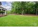 Large, well-maintained backyard with lush green grass and mature trees for privacy at 925 Giacomo Dr, Waxhaw, NC 28173