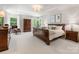 Spacious main bedroom with tray ceilings, dark wood furniture, and ample natural light at 10716 Meg Meadow Dr, Mint Hill, NC 28227