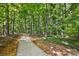 Walking trail winds through a densely wooded area great for exercise and enjoying nature at 10716 Meg Meadow Dr, Mint Hill, NC 28227