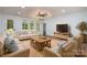 Bright living room with comfortable seating, hardwood floors, and lots of natural light at 108 Woodwinds St, Locust, NC 28097