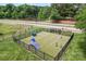 Community dog park equipped with agility equipment, fencing, and manicured landscaping at 125 N Wendover Trce, Mooresville, NC 28117