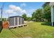 View of the storage shed in the backyard, offering practical storage solutions at 139 5Th St, Huntersville, NC 28078