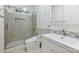 Contemporary bathroom featuring a walk-in shower and modern fixtures at 3009 Brooks Mill Ln, Wingate, NC 28174