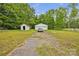 Backyard features detached two-car garage and a storage shed at 3101 Hickory Hwy, Statesville, NC 28677
