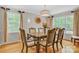 Elegant dining room featuring hardwood floors, light fixtures, and large windows at 3125 Arden Way, Claremont, NC 28610