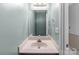Bathroom vanity with a large mirror and sink at 407 Eastwood Dr, Salisbury, NC 28146