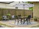 Cozy backyard patio setup with seating, umbrella, and peaceful garden view at 513 Inwood Dr, Charlotte, NC 28209