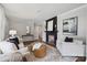 Inviting living room featuring hardwood floors, a fireplace, and modern furniture with an open floor plan at 513 Inwood Dr, Charlotte, NC 28209