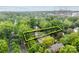 Aerial view of a home highlighting its location amidst lush greenery and city skyline at 920 Queens Rd, Charlotte, NC 28207