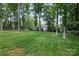 Expansive backyard with a well-maintained lawn and mature trees, offering a serene outdoor space at 1118 Crestbrook Dr, Charlotte, NC 28211