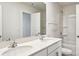 Clean bathroom featuring a double sink vanity and bath/shower combo at 140 Meadow View Dr, Statesville, NC 28677