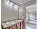 Well-lit bathroom featuring double sink vanity and modern faucets at 1774 Wintertide Rd, Jefferson, SC 29718