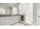 A luxurious bathroom with a double vanity, granite countertop, and a large walk-in shower at 1963 Felts Pkwy, Fort Mill, SC 29715